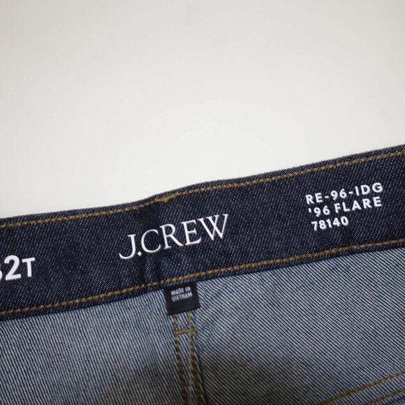 J. Crew Women's '96 Flare Jeans Size 32 Tall NWT Dark Wash Button Fly 35" Inseam - Picture 4 of 8